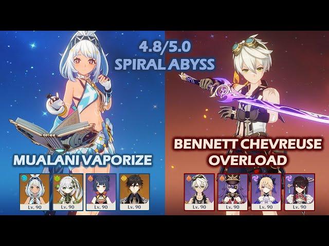 Mualani Vaporize & Bennett Chevreuse Overload - 4.8 5.0 Spiral Abyss  - Genshin Impact