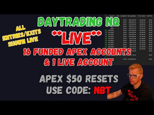 **LIVE** DAY TRADING - COPY TRADING 16 FUNDED ACCOUNTS - USE CODE NBT