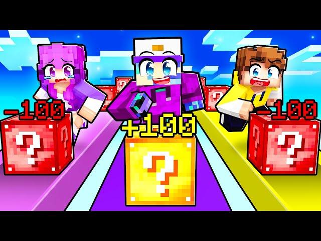 Cheating With +100 LUCK BLOCKS in a LUCKY BLOCK RACE in Minecraft!