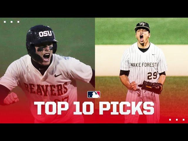 The TOP 10 picks in the 2024 MLB Draft! (Travis Bazzana, Chase Burns, Charlie Condon, and more!)