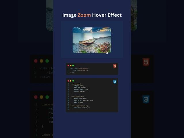 Image Zoom Hover Effect | HTML CSS #css #html #tutorials