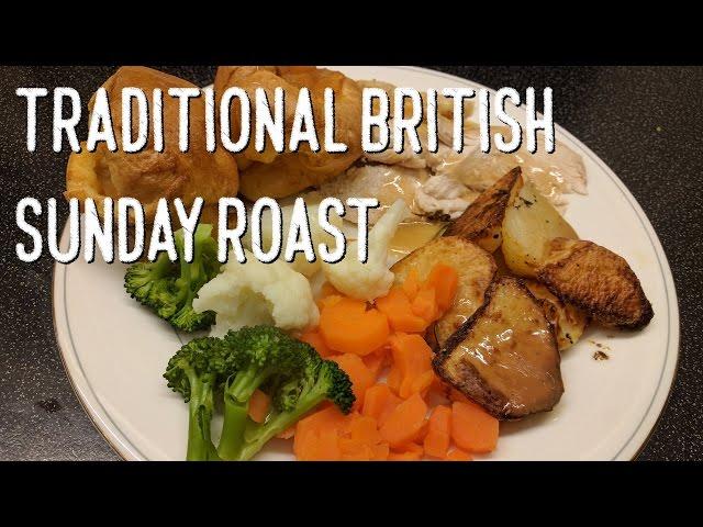 Traditional British Sunday Roast Chicken Dinner