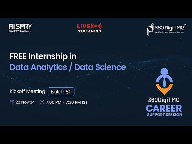 Free Data Analytics / Data Science Internship | Batch 80 | 360DigiTMG