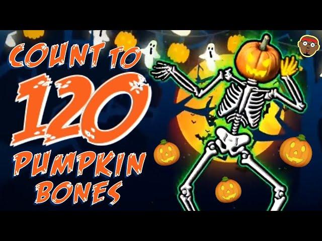 Halloween Count to 120 Rap for Kids | Redoo Just Dance Skeletons | 120 Pumpkin Bones  | PhonicsMan