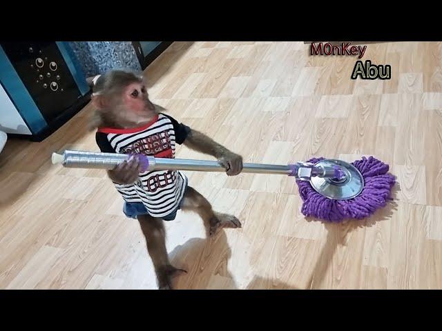 Abu's busy morning || Abu helps his mother clean the house