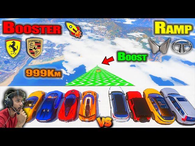 Indian Car Vs Super Cars 10000 High Speed BOOST Ramp Challenge GTA 5