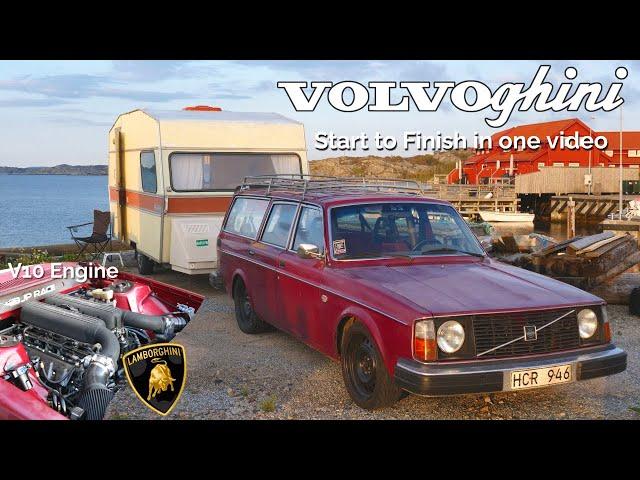 Lamborghini V10 Engine in a Volvo 245. Project Start to Finish in 20 minutes!