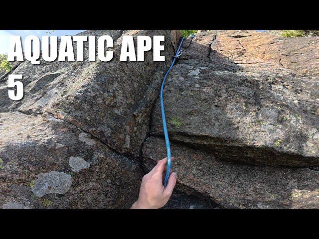 Long beginner trad adventure: Aquatic Ape (5), Fjällbo | POV Top-rope Climbing