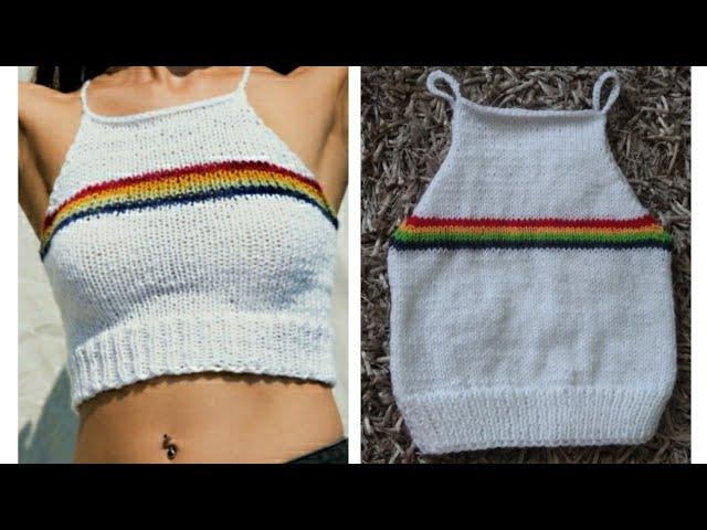 Crop tops/Tang top - quick & easy to knit. Nepali Bunai