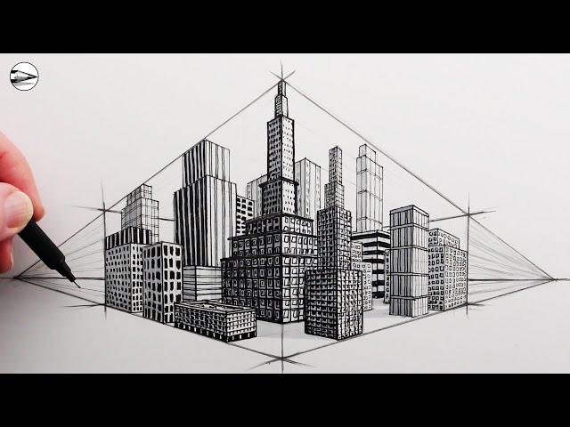 Master Two-Point Perspective: Draw an Entire City Block: Narrated Drawing Tutorial