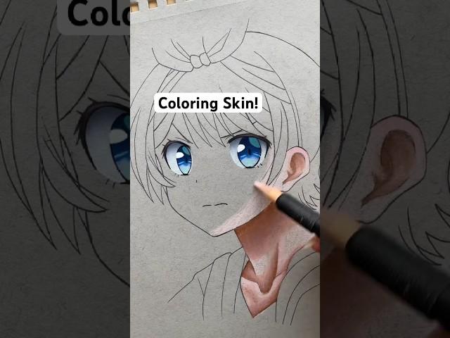 How to Color Anime Skin - Draw Ruka #shorts #animeart