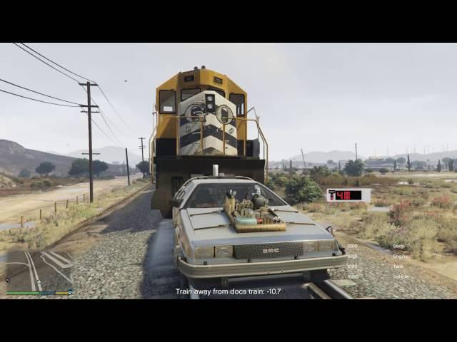 Grand Theft Auto V Back to the future mod train scene