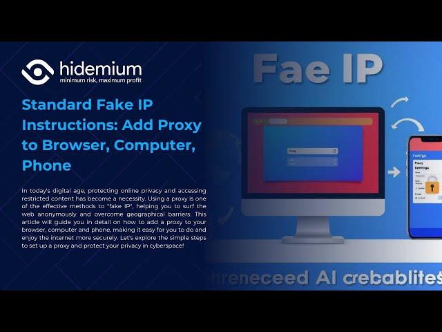 Standard Fake IP Instructions: Add Proxy to Browser, Computer, Phone | Hidemium #fakeip #fake #ip