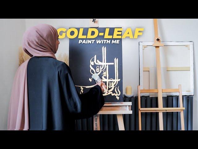 Paint with me  Arabic calligraphy in gold-leaf | No music, no talking