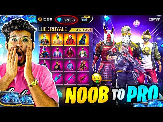 Free Fire Noob To Ultra Pro Max I Bought Everything In This Lvl 1 I’d 12k Dimaonds-Garena Free Fire