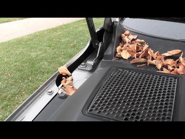 Debris and standing water in front fenders on Volvo? Let's check.