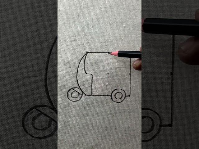 Simple and easy auto rickshaw drawing with pencil