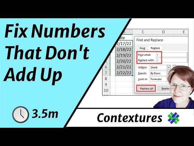 How to Fix Excel Numbers That Don't Add Up