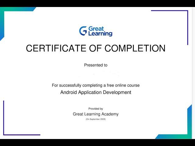 Android Application Development free online courses with certificate from Great Learning with quiz