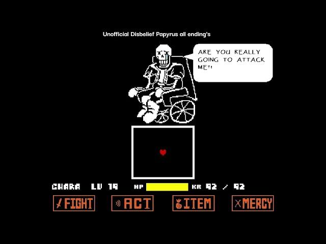 Unofficial Disbelief Papyrus all endings