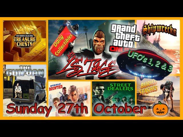 UFO's, LS Tags Guide, Street Dealers, Gun Van, Shipwreck Location Sunday Oct 27th - GTA V Online