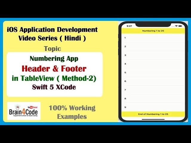 Create iOS Application to add Header and Footer Section in TableView with Delegate Method in Swift 5