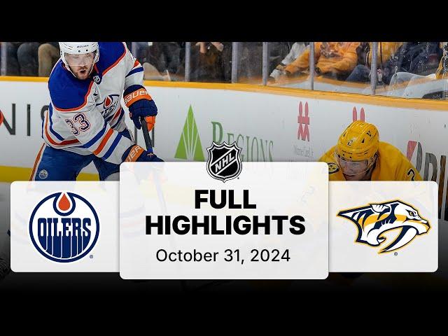 NHL Highlights | Oilers vs. Predators - October 31, 2024