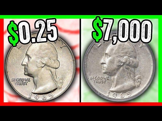 WHICH 1965 QUARTERS ARE WORTH MONEY? RARE QUARTER COINS TO LOOK FOR IN POCKET CHANGE!!