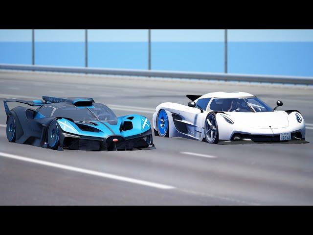 1,000KMH!!! Bugatti Bolide vs Koenigsegg Jesko Absolut | DRAG & TRACK RACE