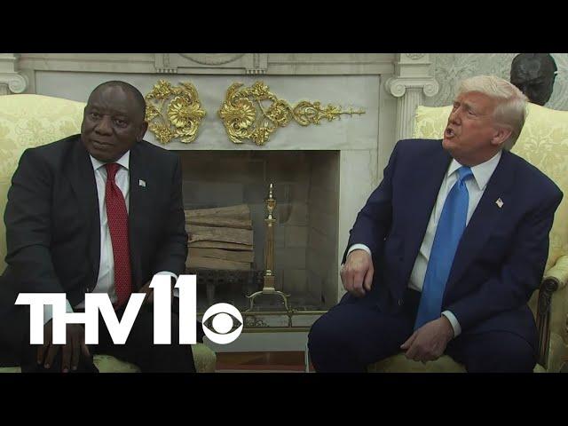 President Trump confronts South African leader in tense meeting