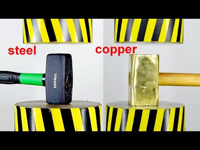 HYDRAULIC PRESS VS SLEDGEHAMMERS FROM DIFFERENT METALS