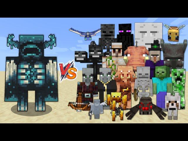 Warden vs Every mob in Minecraft (Bedrock Edition) - Minecraft 1.19 Warden vs All Mobs