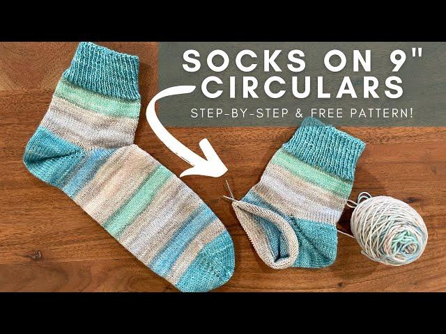 Socks on 9" Circular Knitting Needles | Step-by-Step Knitting Tutorial | Knitting House Square