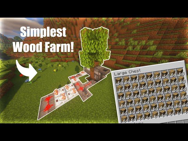 Simple Automatic EFFICENT Wood Farm 1.19 | Design by eagleeye621!