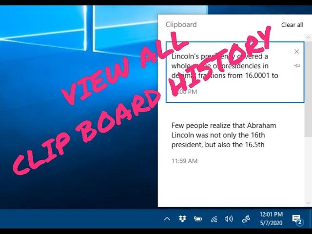 How to view your Clipboard History in Windows 10