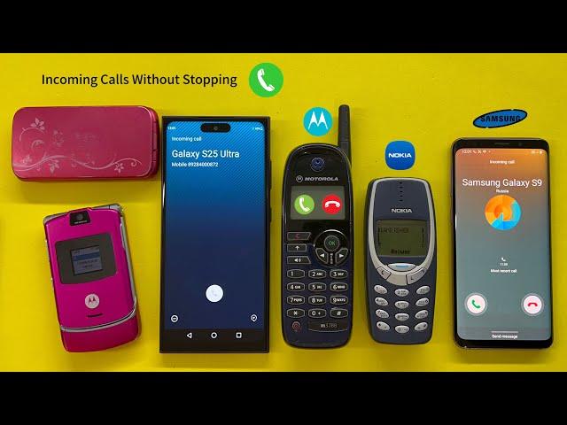 Incoming Calls on Motorola m3788/V3i & Nokia 3310 + Samsung S9/S25Ultra/La’Fler