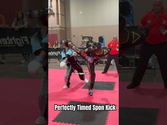 Perfectly Timed & Controlled Sport Karate Point Fighting Spinning Kick #karate #martialarts