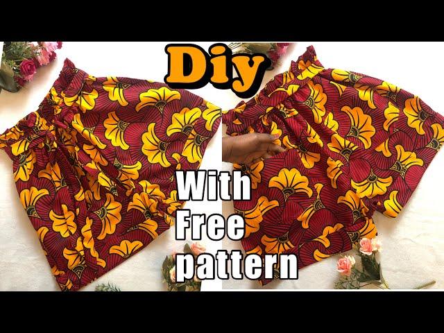 How to sew a paper bag shorts | diy cuffed shorts | free pattern included