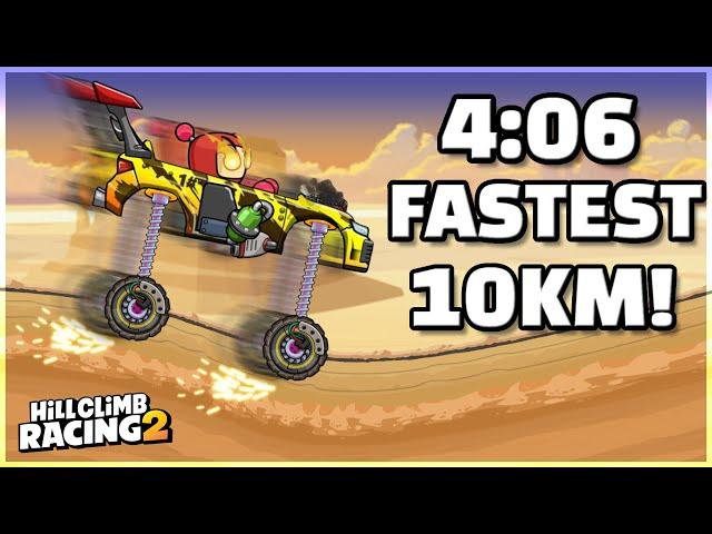 The FASTEST 10km in Adventure! 4:06 Desert Speedrun - Hill Climb Racing 2