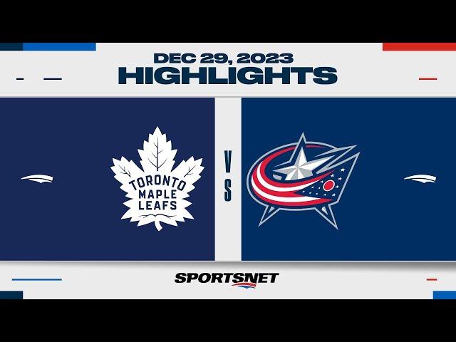 NHL Highlights | Maple Leafs vs. Blue Jackets - December 29, 2023