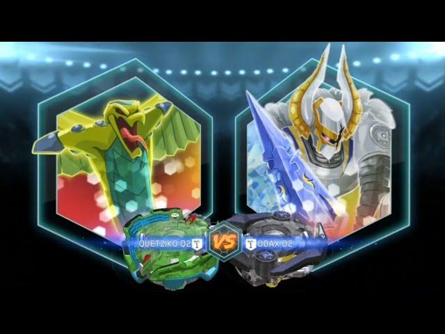 Beyblade burst app~Quon Limon vs Unknown blader (Quetziko Q2 vs Odax O2)