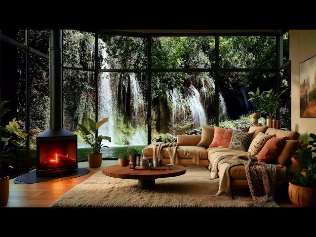  RELAX NOW with Waterfall Sound and Birds Singing for a Calm Day