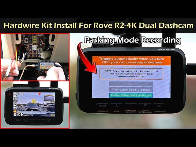 Install Hardwire Kit For Rove R2-4K Dual Dashcam Parking Mode