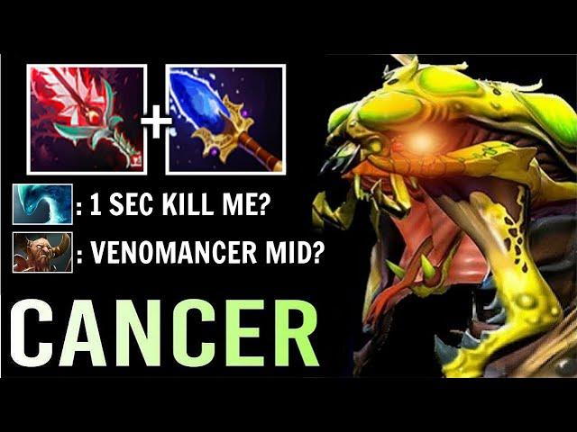 Most Cancerous Mid Hero in Dota 2! Bloodthorn + Scepter Venomancer 1 Sec Delete Any Meta Hero Dota 2