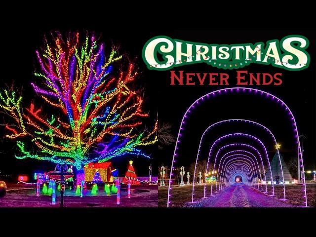 Small Town Christmas Drive-Thru Light Show | Christmas Never Ends In Newport, TN