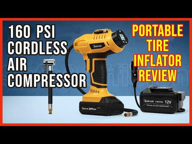 20V Cordless Tire Inflator 160 PSI Portable Air Compressor from AstroAI