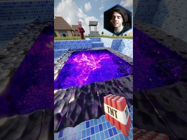 Realistic TNT vs Portal Water in Minecraft RTX #minecraft #shorts