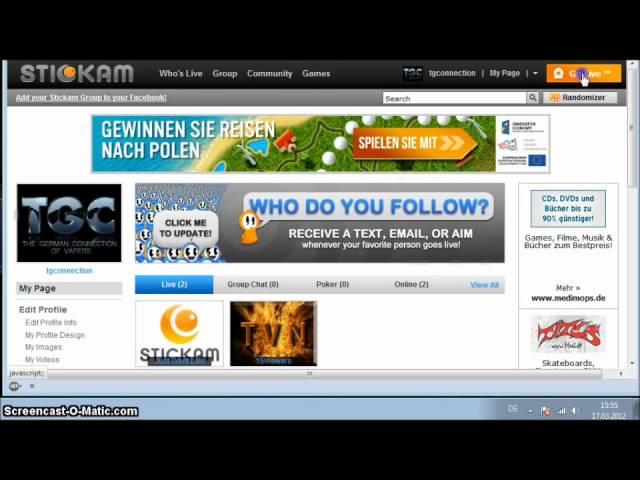 Stickam: Verbesserte Bildqualität und Soundkartensound