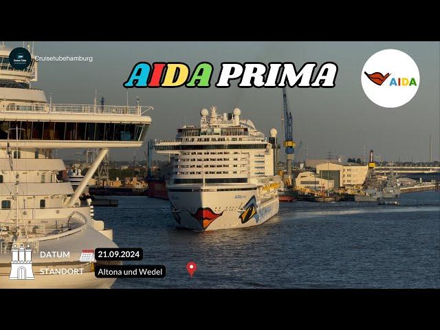 Auslaufen der AIDA Prima & Caribbean Princess in Hamburg am 21.09.2024  (2 Standorte gefilmt! )