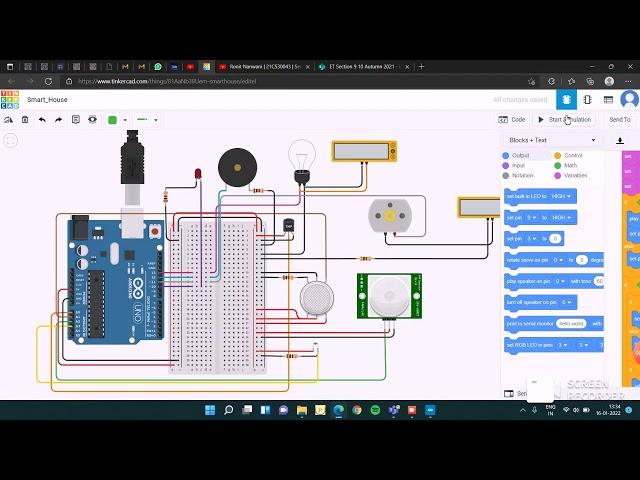 Salil Shashank Lokhande,21ME10067,Section 9,DIY Assignment 2 ,Smart House, Tinkercad,  Arduino IDE